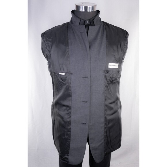 Emporio Armani Solid Gray 3-Button Sport Coat Suit Jacket Blazer Sz 42L Wool EUC - Picture 9 of 15